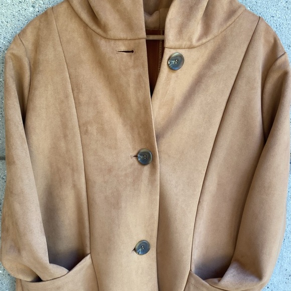 Laprimo Brushed Faux Suede Hooded Coat - Picture 2 of 12